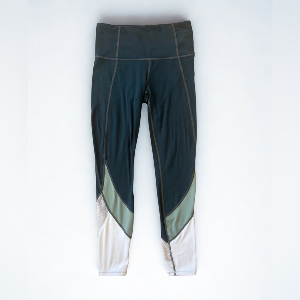 ATHLETA Leggings - Blue and White Colorblock